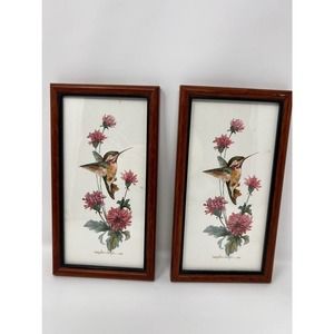 Hummingbird Pictures Set of 2 Artist Carolyn Shores Wright 1992 8 1/2" x 4‎ 3/4"